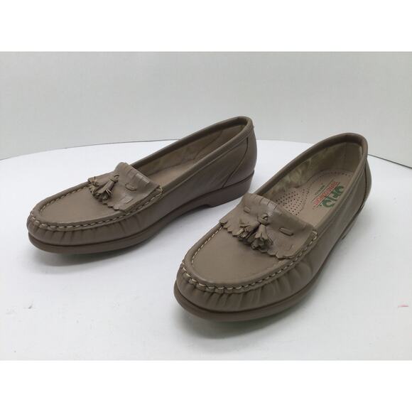 SAS Beige Slip On Moccasin Loafer Womens 7N Comfort shoes New - Picture 6 of 8